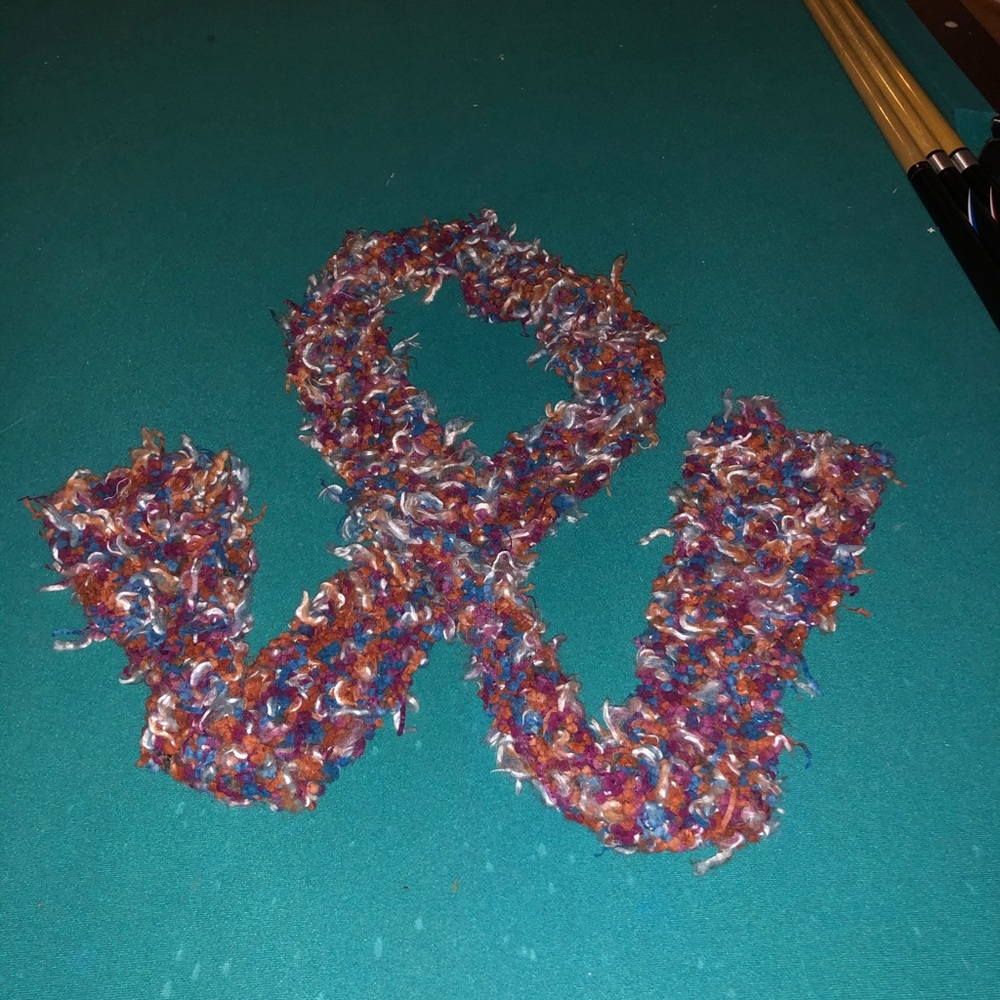 Fluffy multi color scarf